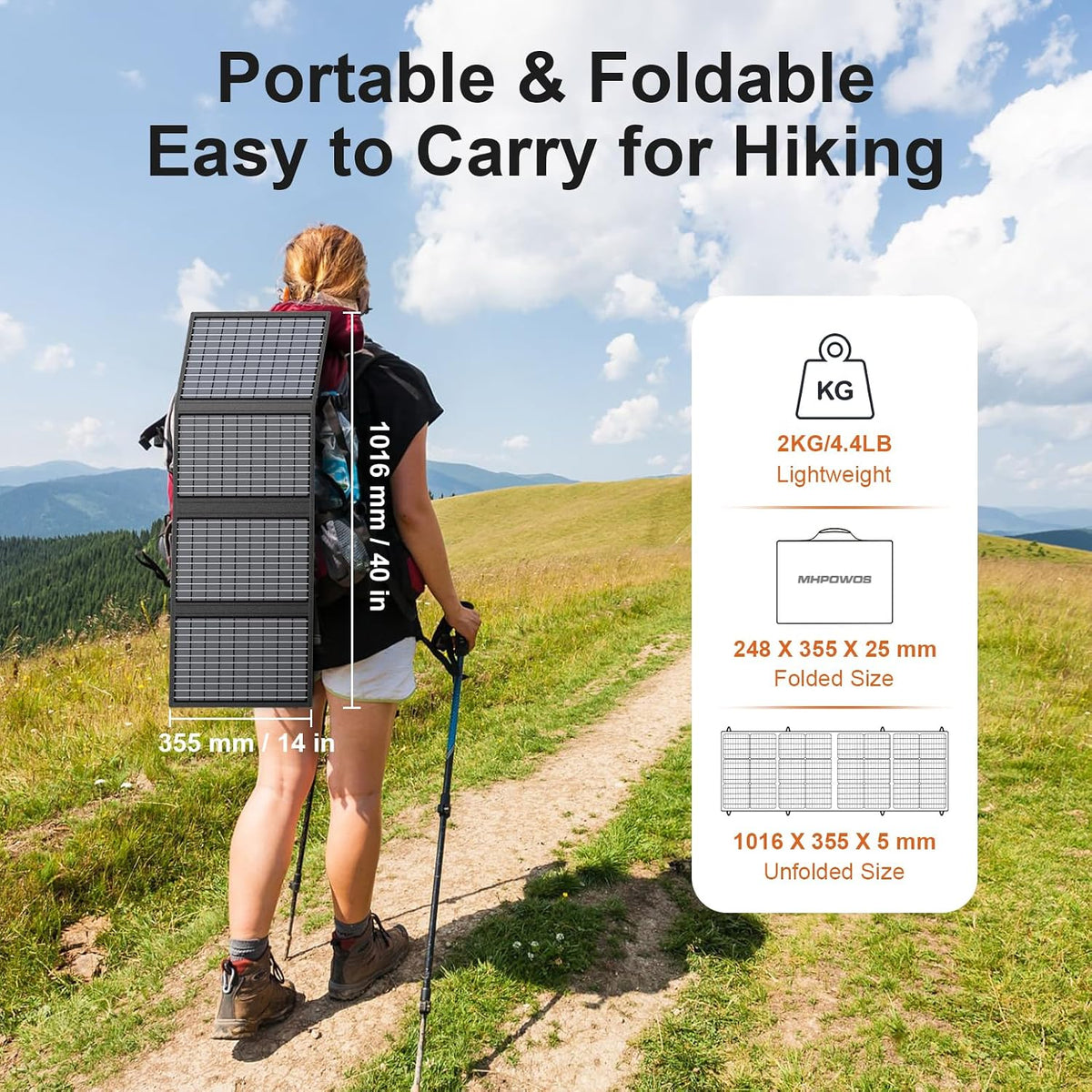 Cargador de paneles solares portátil de 60 W con salidas USB-C, USB...