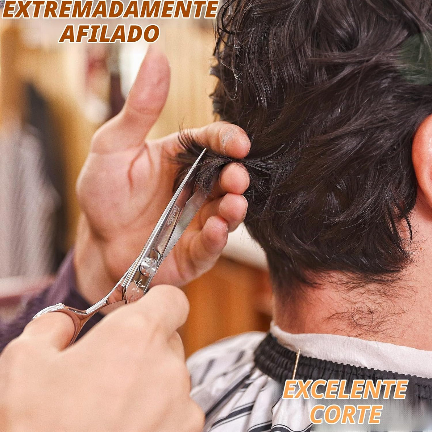 Tijeras de corte de pelo de peluquero extremadamente afiladas profe...