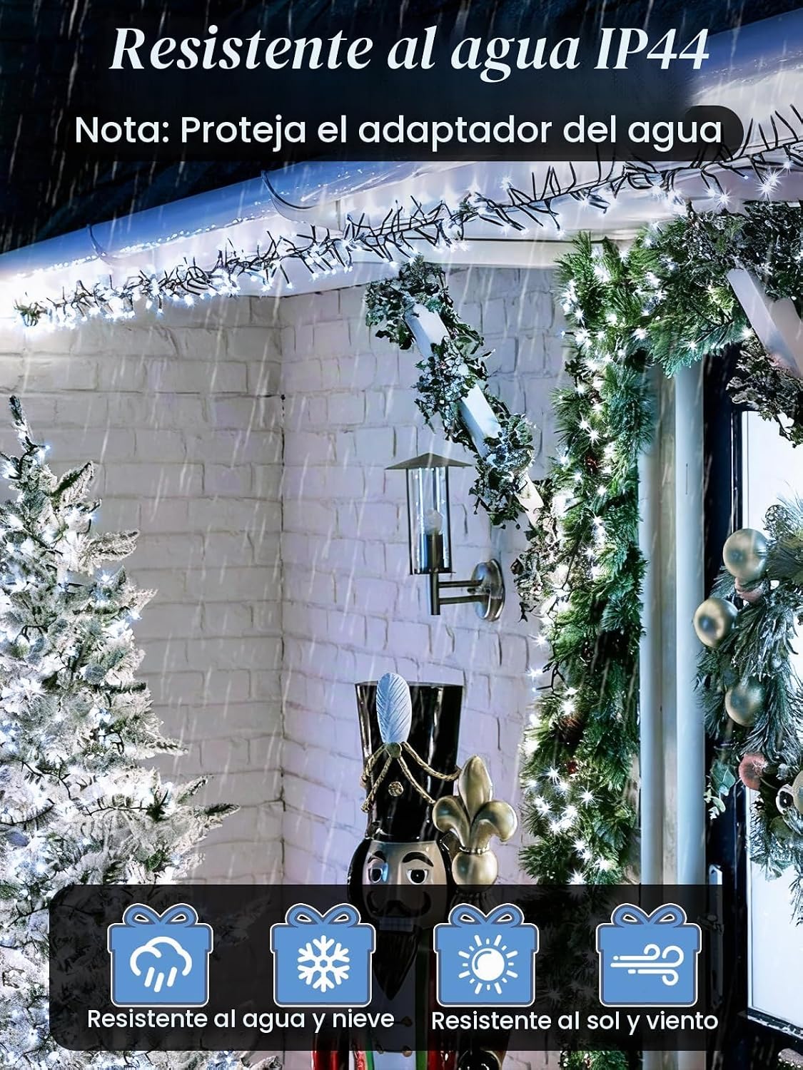 Luces de racimo de Navidad de 75 pies, 1500 luces LED con control r...