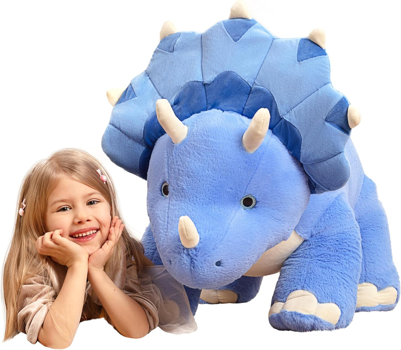 IKASA Dinosaurio Triceratops gigante de 30 pulgadas, juguete de pel...