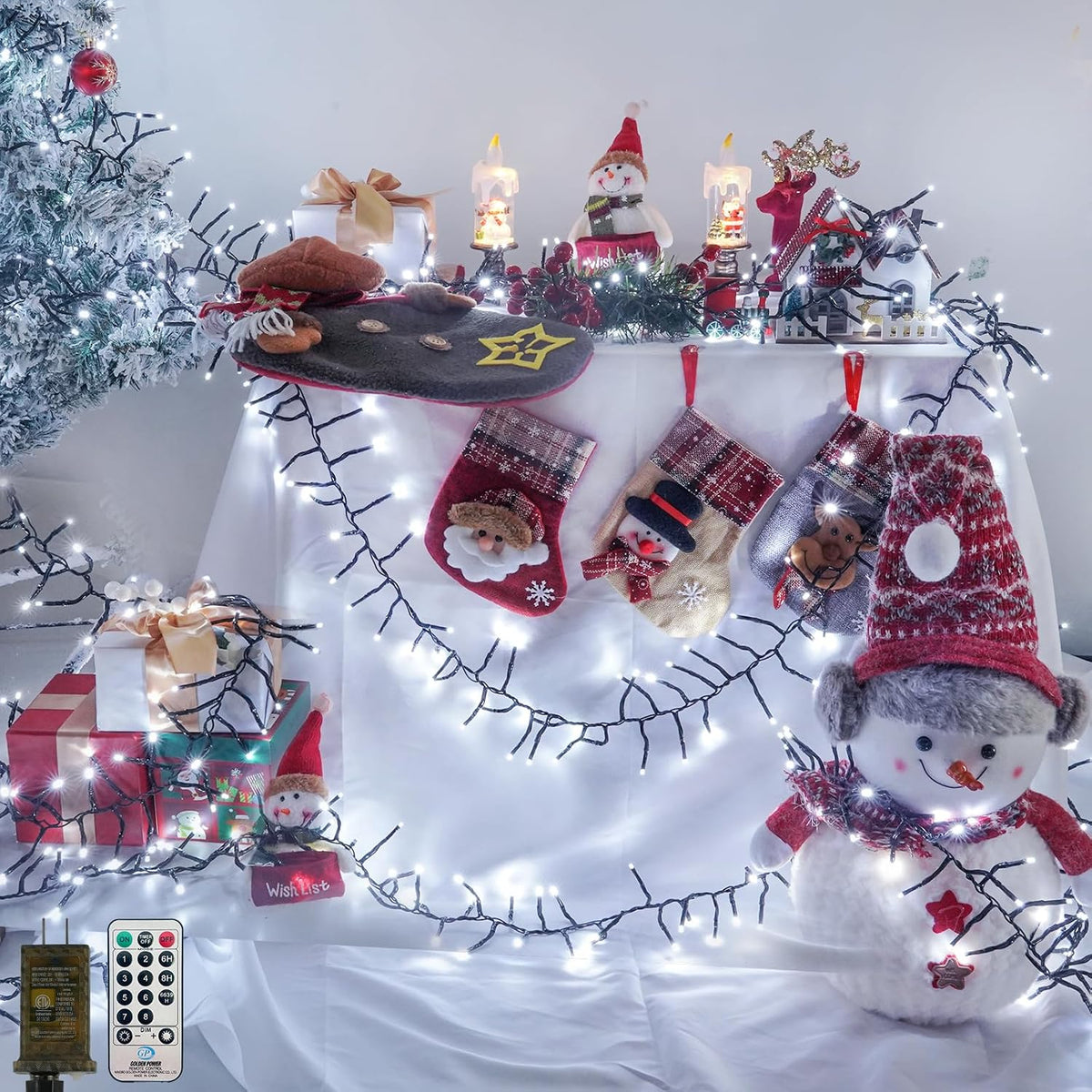 BHCLIGHT Luces navideñas en racimo de 2000 LED de 100 pies con cont...