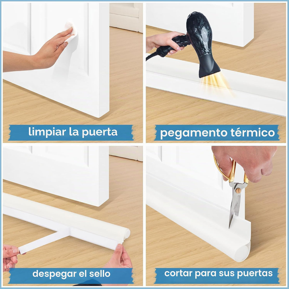 MAXTID Topes para debajo de la puerta de 36 pulgadas, bloqueadores...