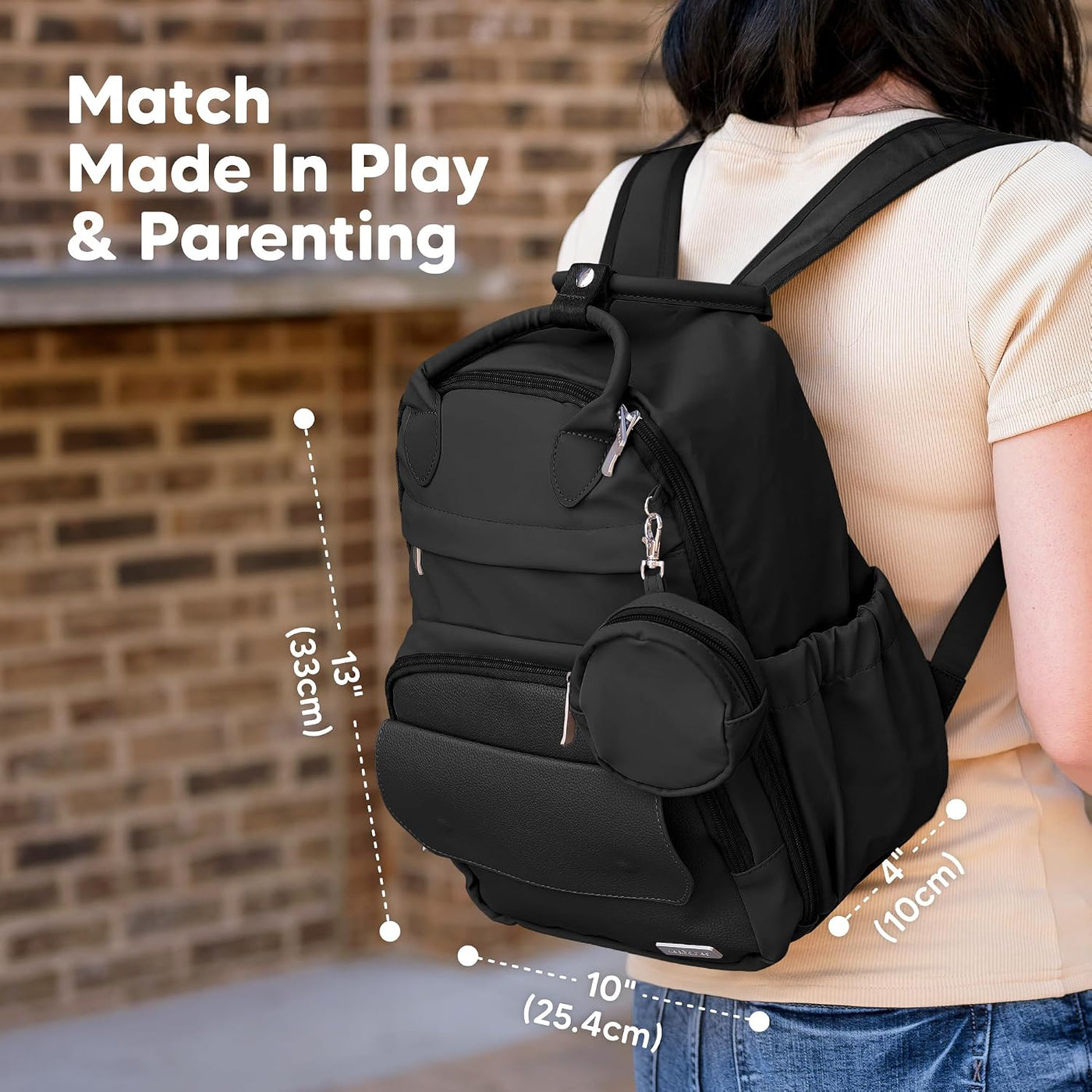 KeaBabies Mochila para pañales, mochilas de viaje para pañales (neg...