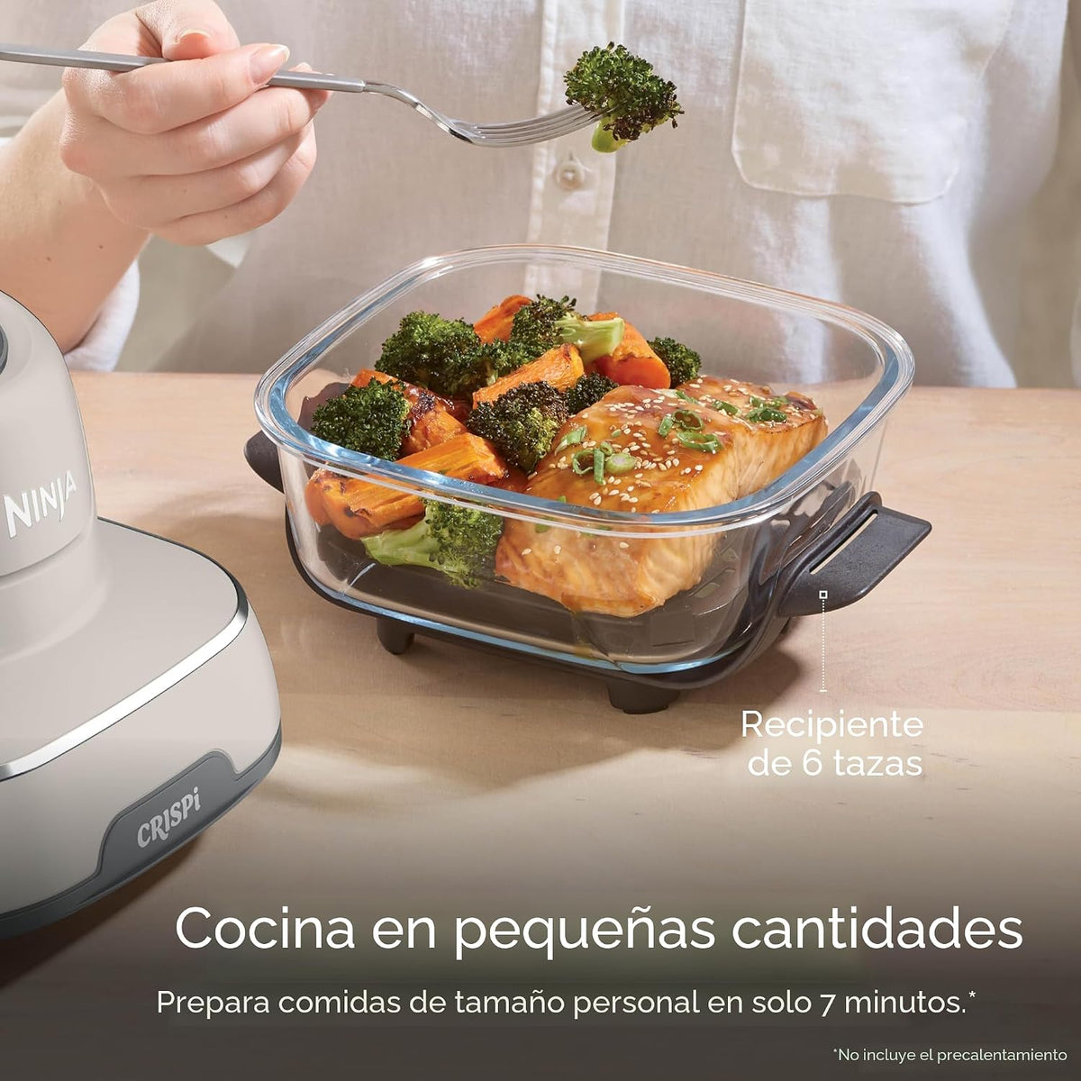 Ninja Freidora de aire de vidrio Crispi, 4 en 1, piedra, FN101ST |...