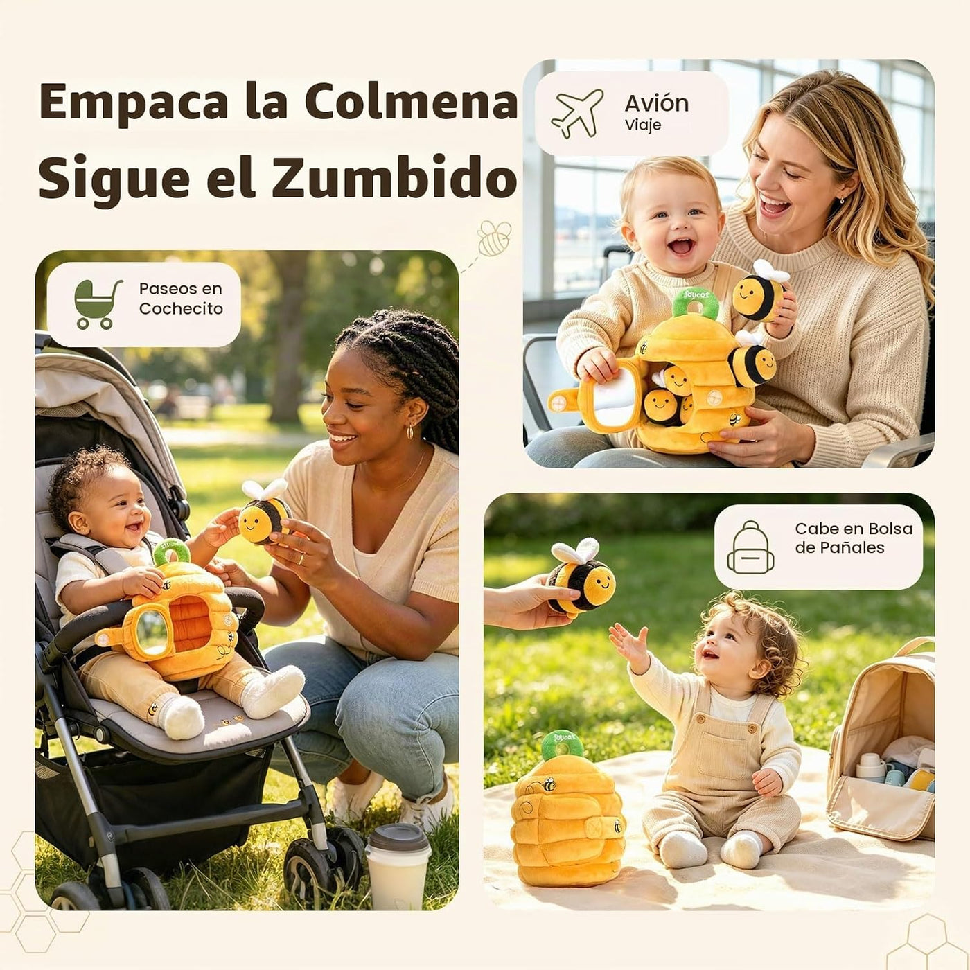 JoyCat Juguetes para Bebés de 6-12 Meses - Colmena Suave para Bebé...