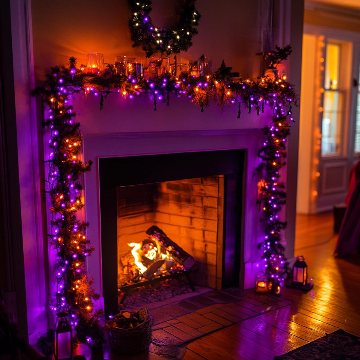 Dazzle Bright Cadena de luces de Halloween, 600 LED de 196 pies, re...