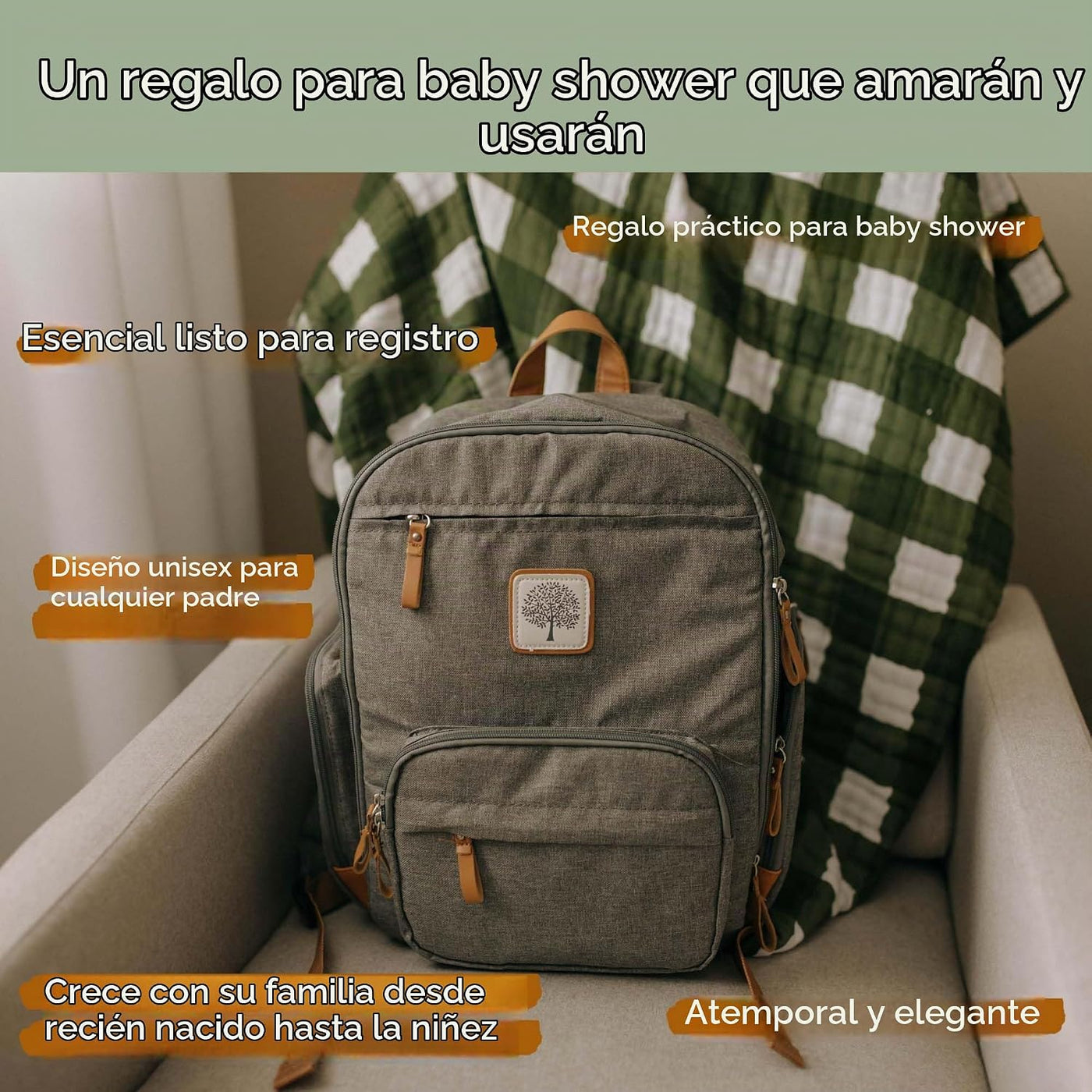 Parker - Mochila para pañales para bebé, bolsa de pañales con crema...