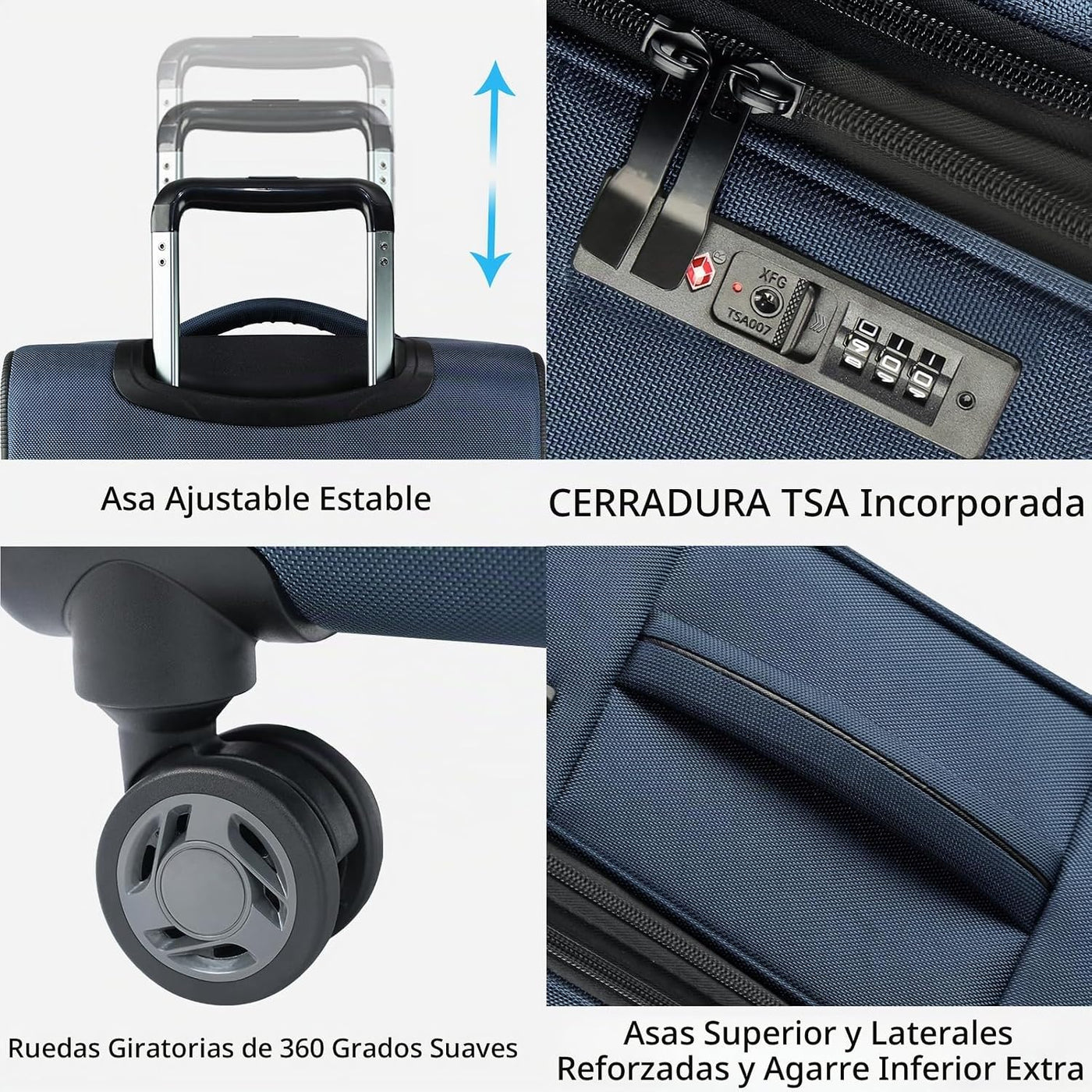 KROSER Softside - Maleta de mano expandible con bolsillos frontales...