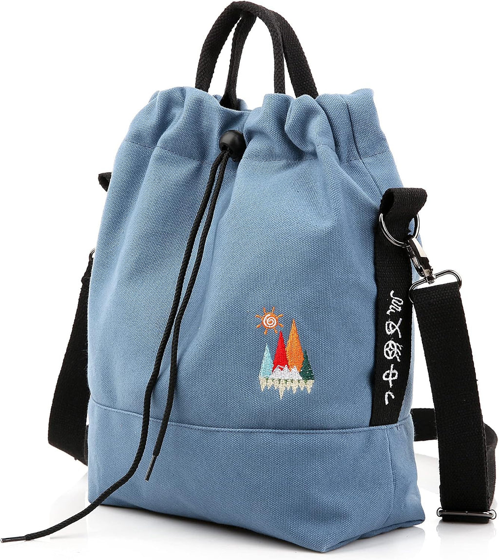 Bolso de mano de lona, bolso de hombro informal, bolso de trabajo, bolso cruzado con bordado de sol