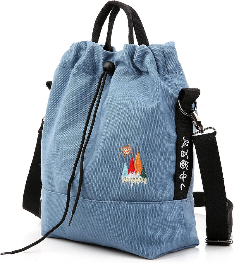 Bolso de mano de lona, bolso de hombro informal, bolso de trabajo, bolso cruzado con bordado de sol