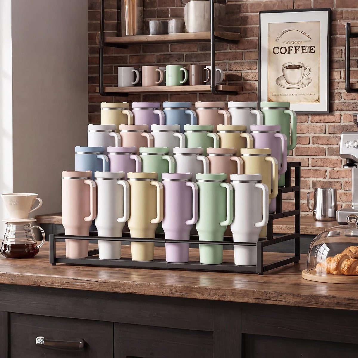MOJOHAND Portavasos Stanley expandible de 4 niveles, 12-24 tazas, l...