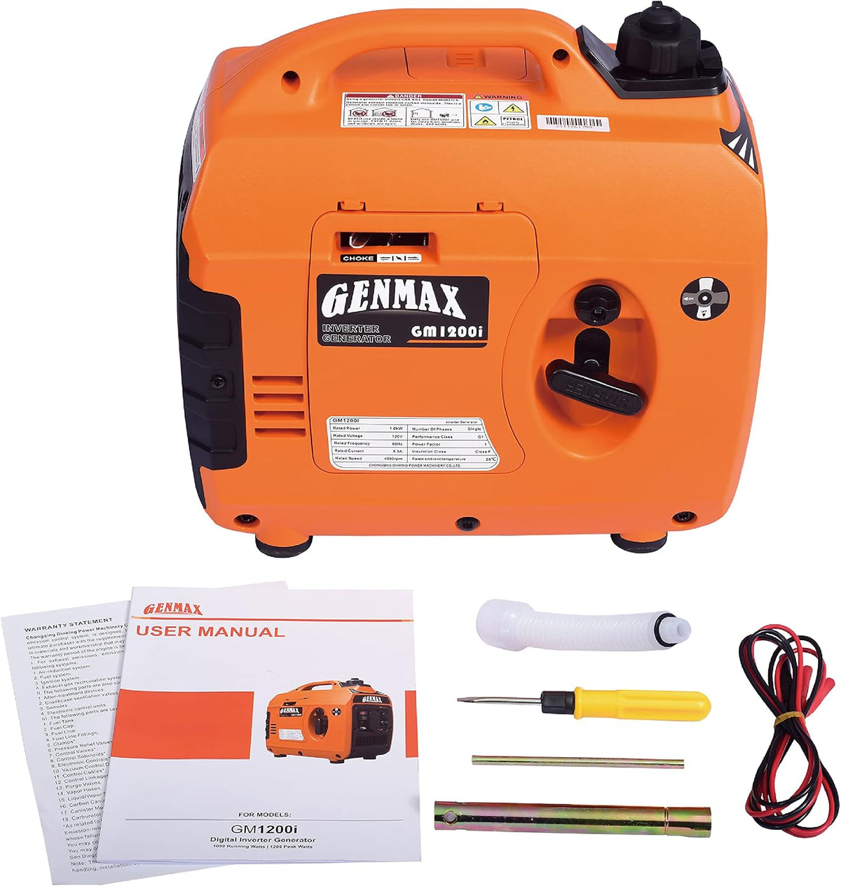 GENMAX Generador portátil, motor de gas ultra silencioso de 1200 W,...