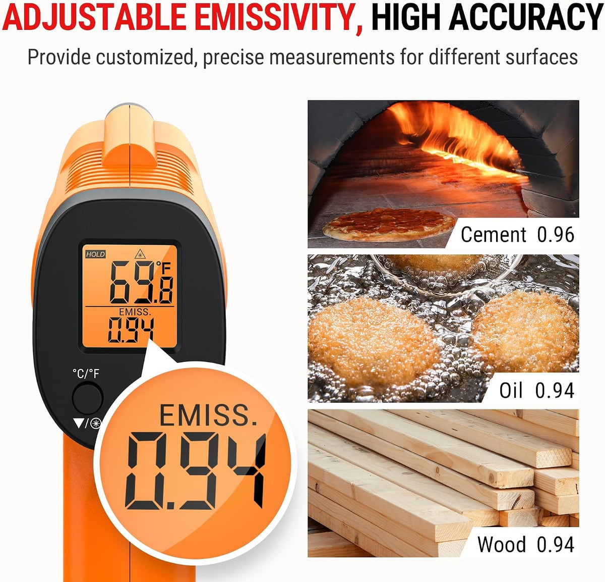 TempPro TempScan Termómetro Infrarrojo Pistola para Horno de Pizza...
