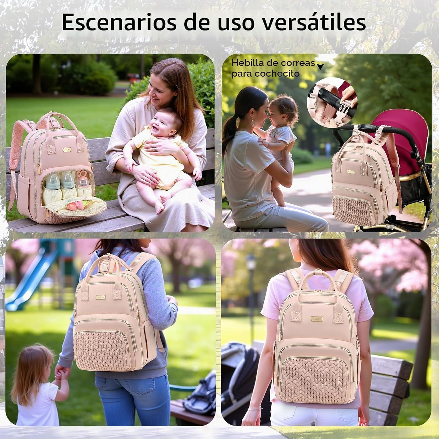 Mochila para pañales, grande, multifuncional, para niños, niñas y b...