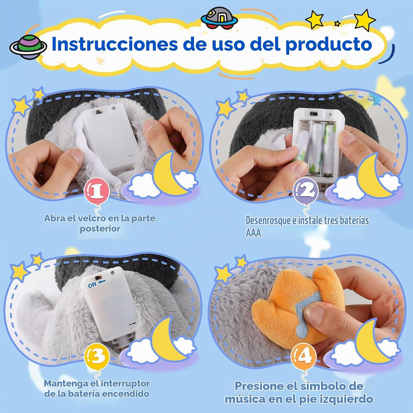MIAODAM Animal de Peluche Pingüino con Respiración de Felpa para la...