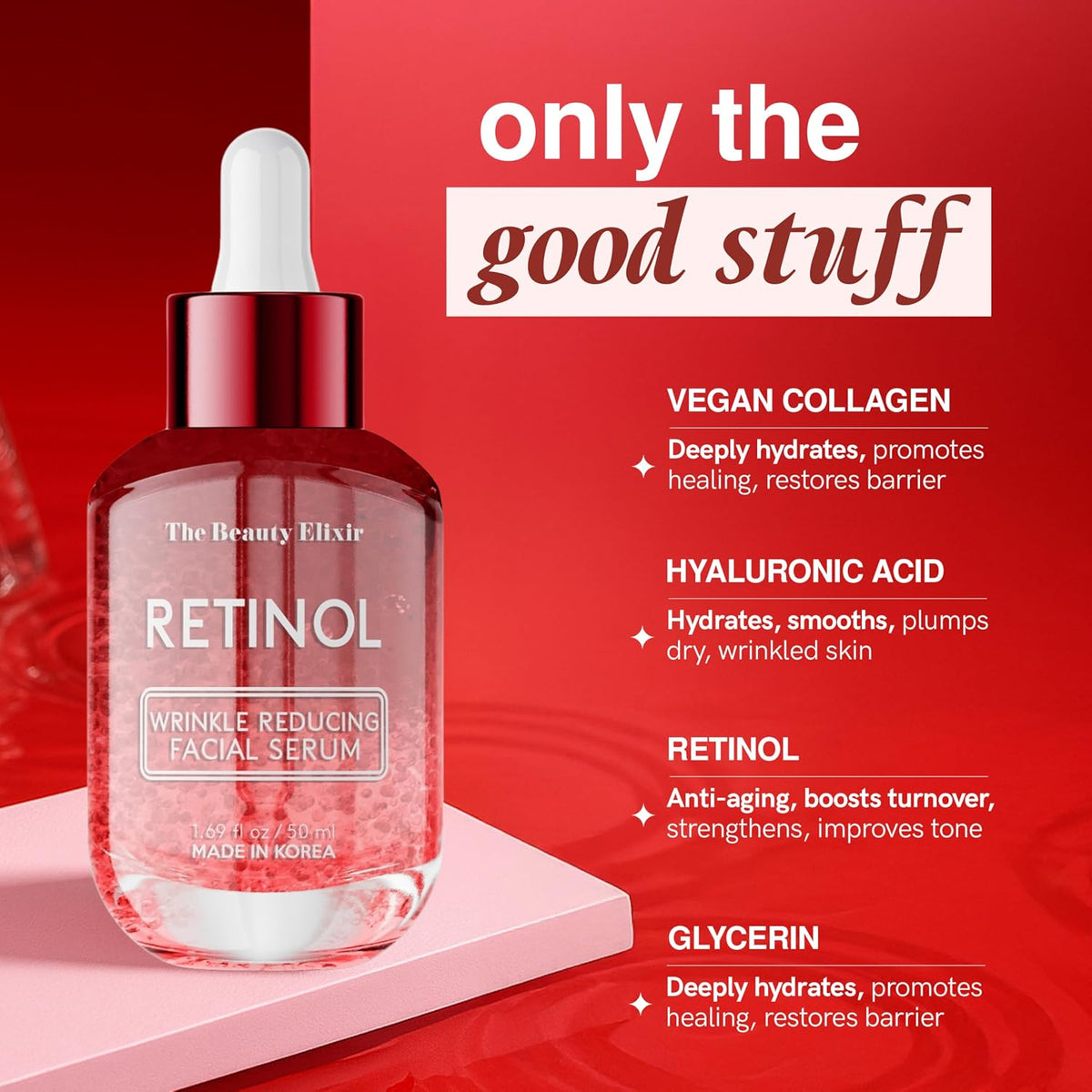 The Beauty Elixir Suero de retinol para la cara \u2013 Dermatológic...