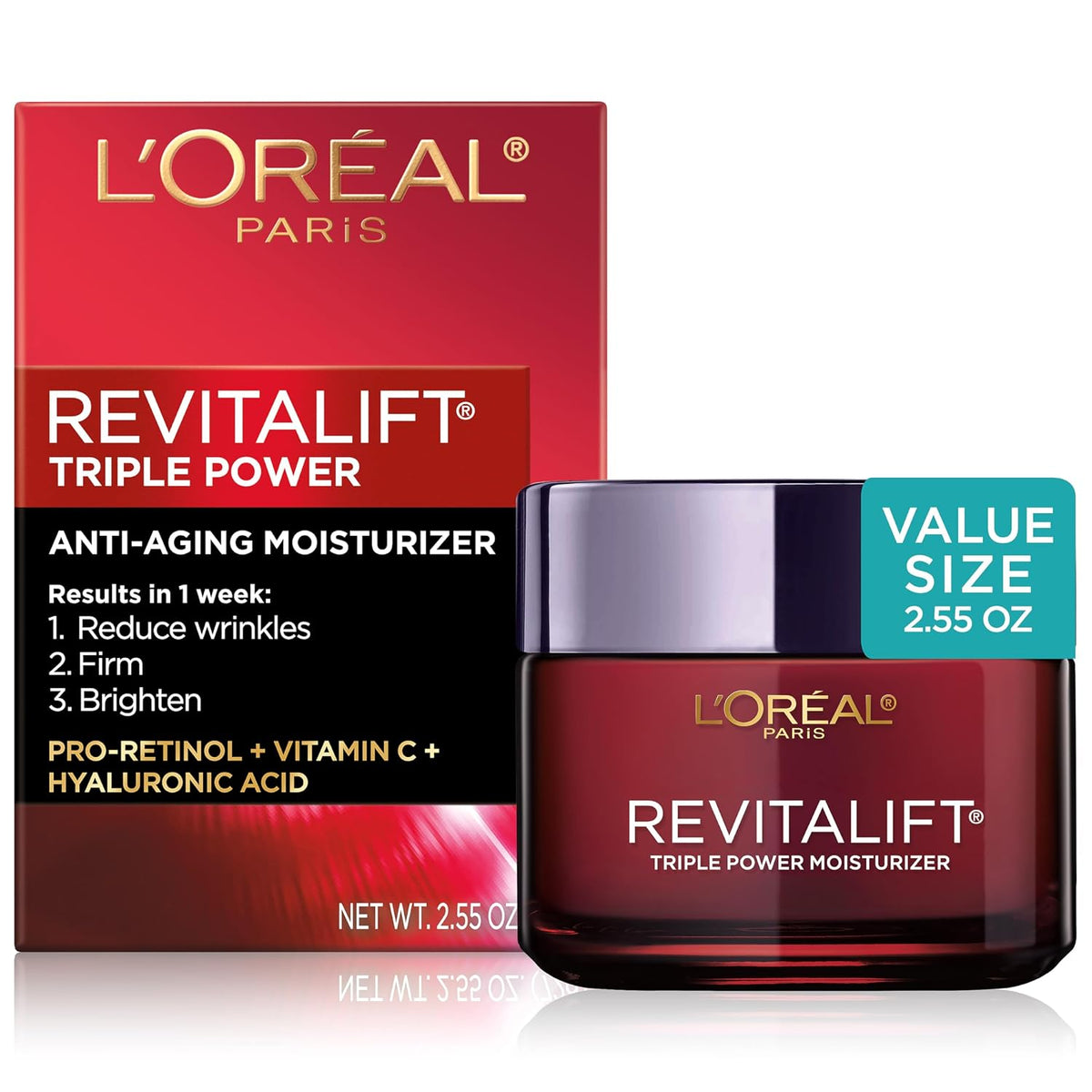 L'Oreal Paris Revitalift Triple Power Crema facial, 2.55 oz | Hidra...
