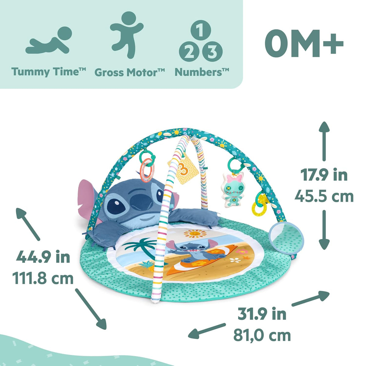 Bright Starts Disney Baby Stitch Party in Paradise Play Gym &amp; M...