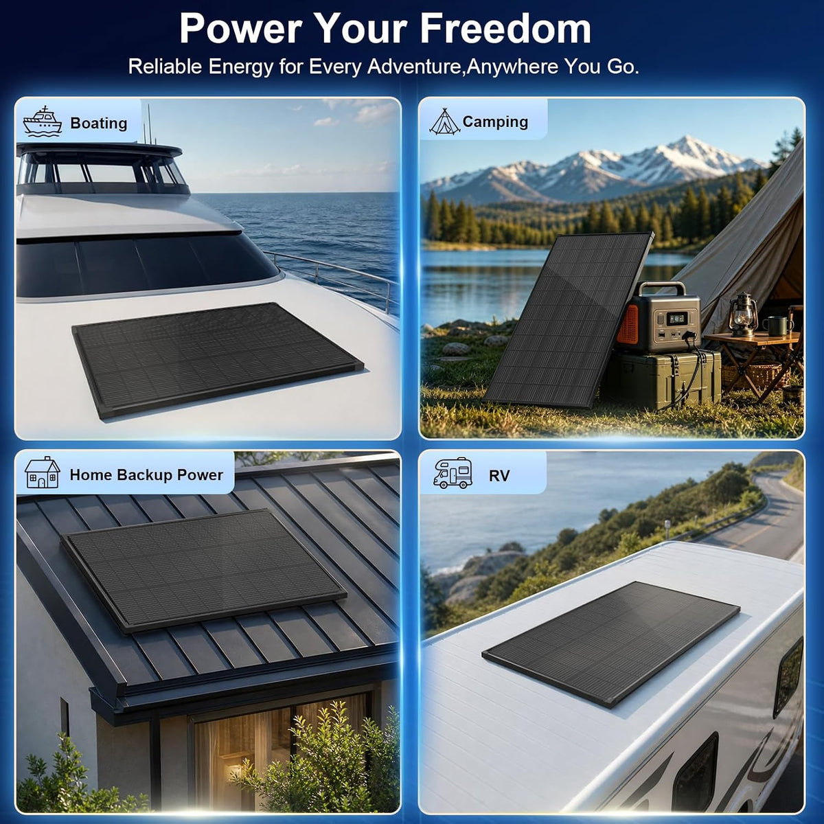 EtnalSolar 4pcs 16BB 100W panel solar tipo N 12V, 25,6% alta eficie...