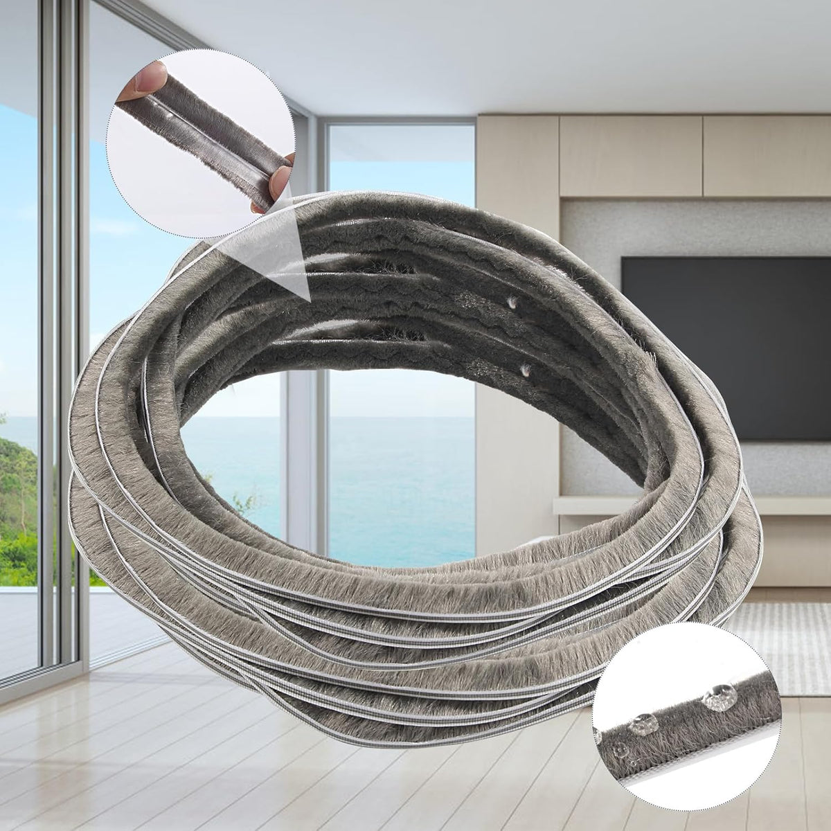 Soezy 16 pies (5m) 498 cm Cinta para ventanas y puertas corredizas,...