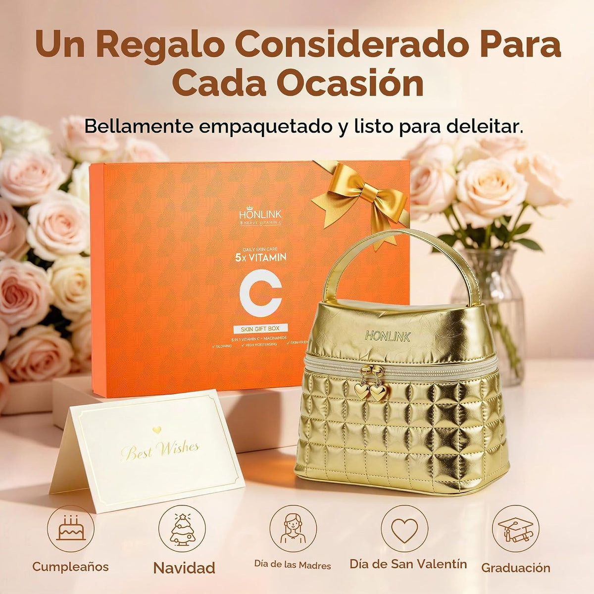 Paquete de regalo de cuidado de la piel con vitamina C + bolsa de c...
