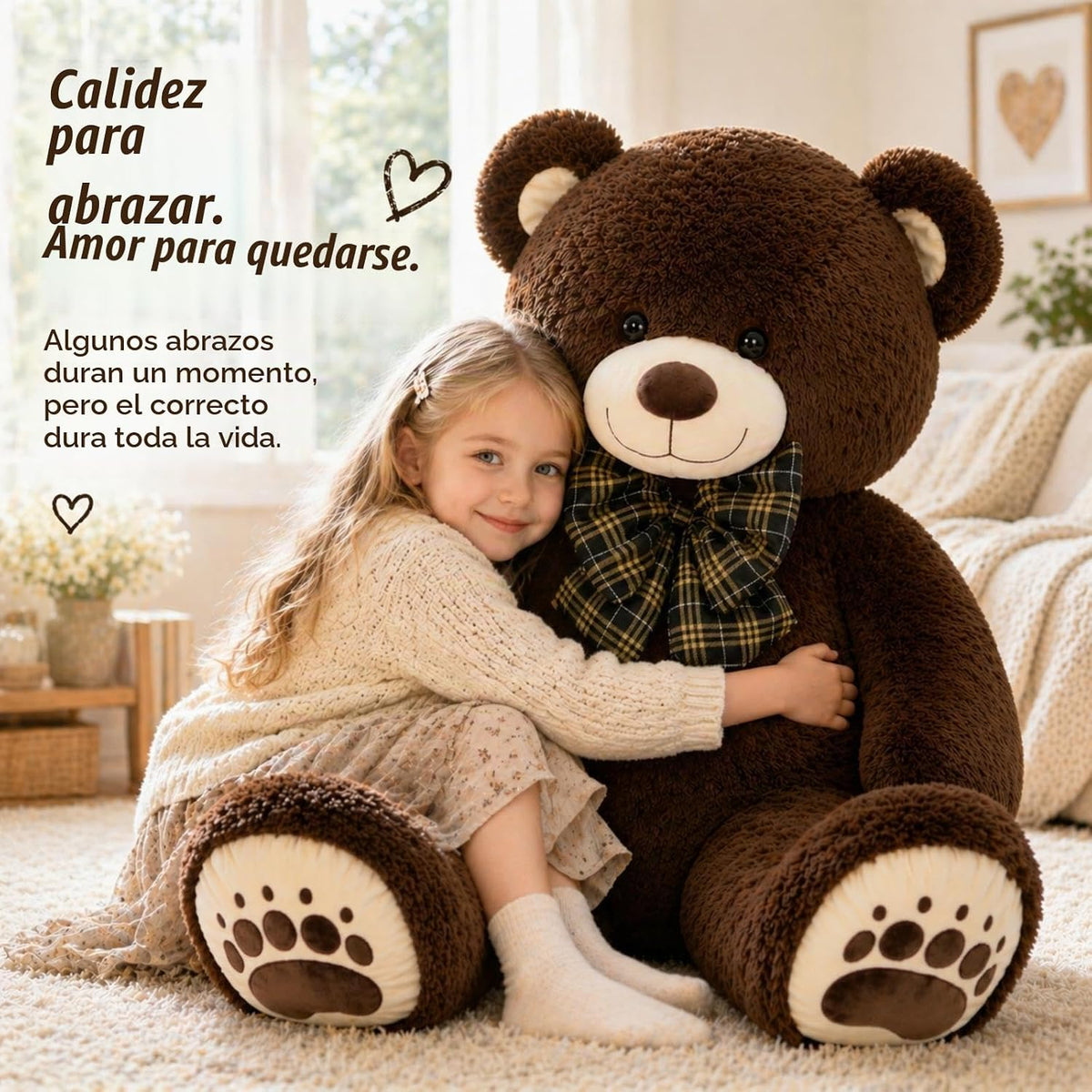 Karister Lifesize - Oso de peluche gigante de 4 pies, animal de pel...