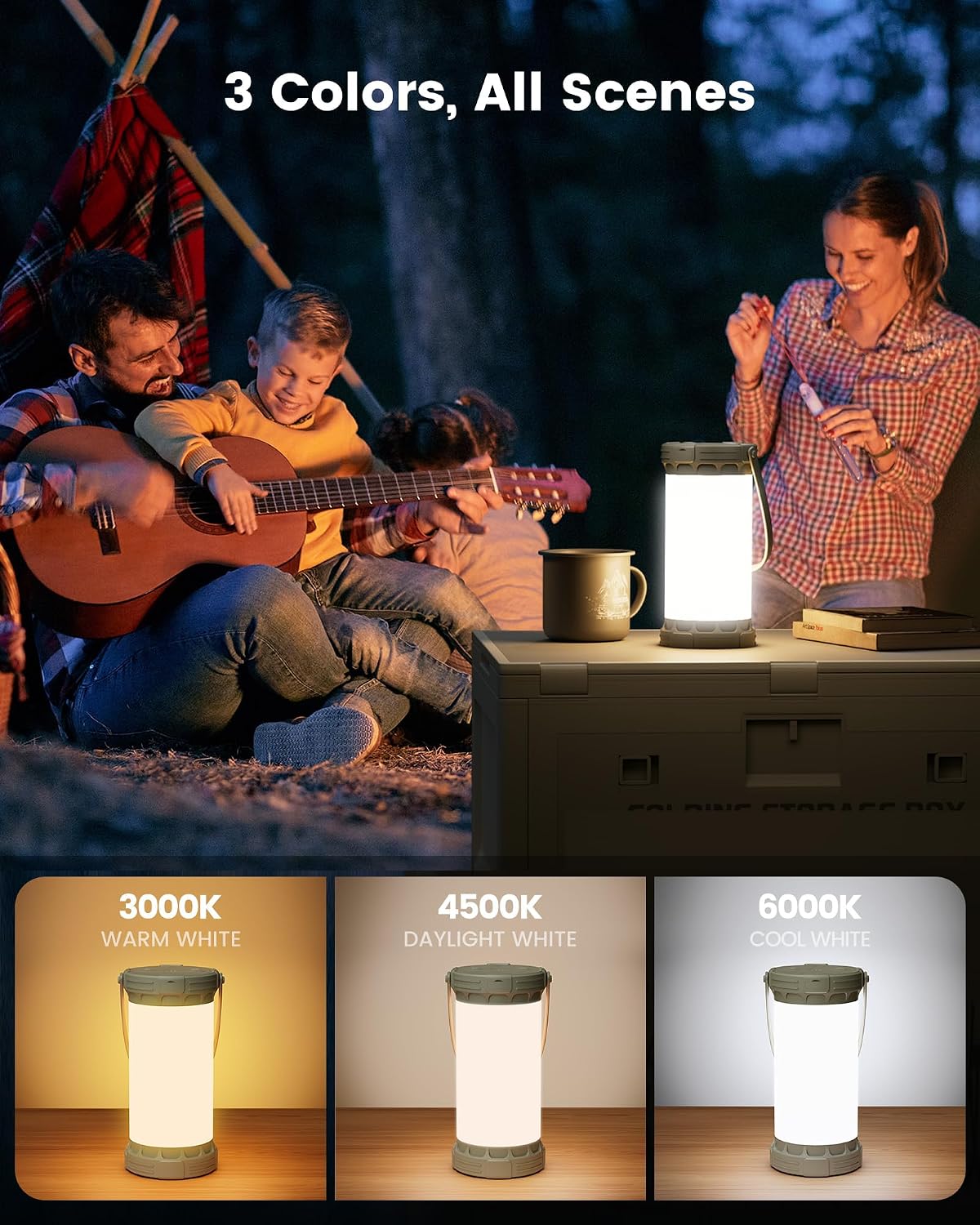 Glocusent Paquete de luces con clip de 5 W, 135 LED, linterna de ca...
