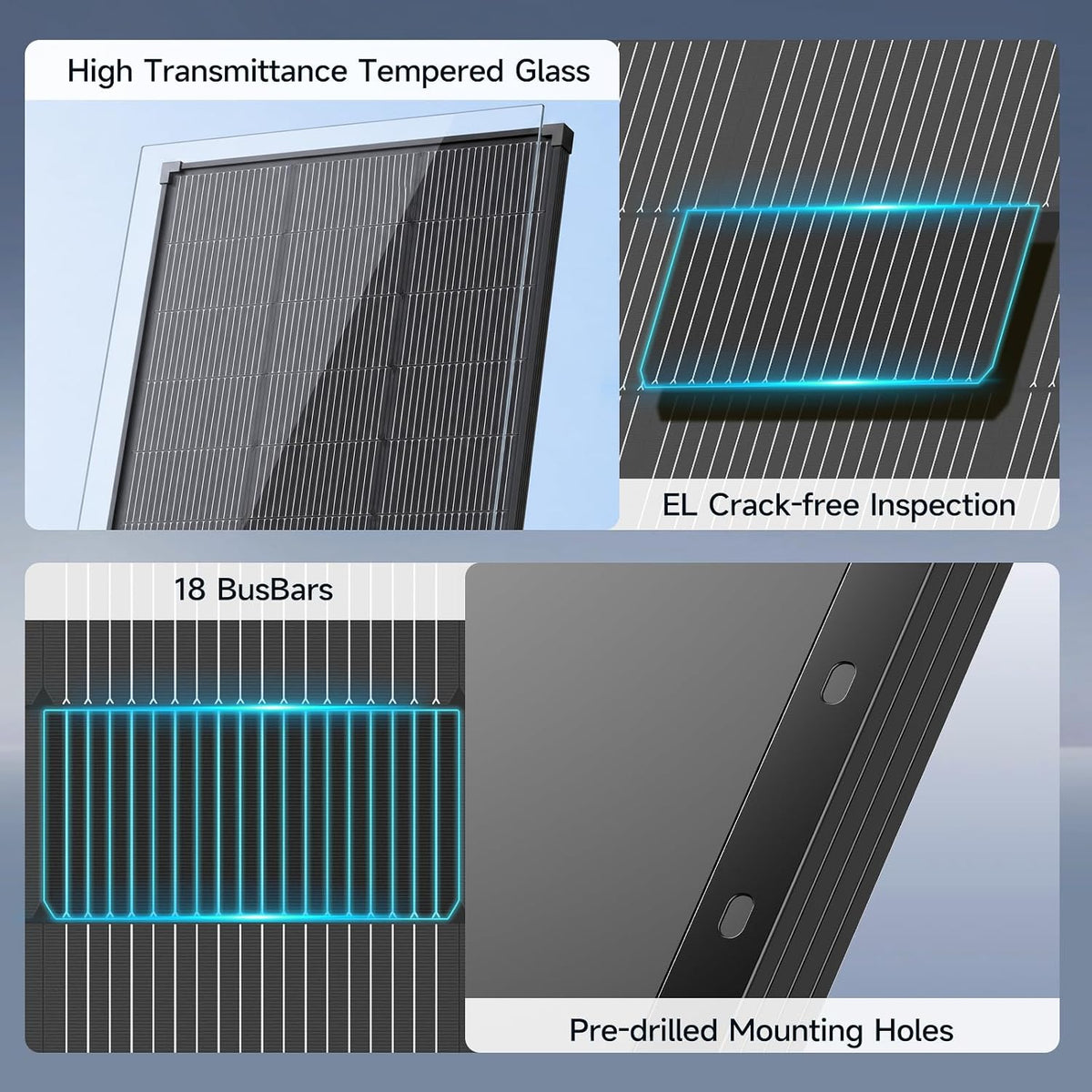 Panel solar de 200 WS-200WSP-1440-BK-1 | Salida de 200 W, alimentad...