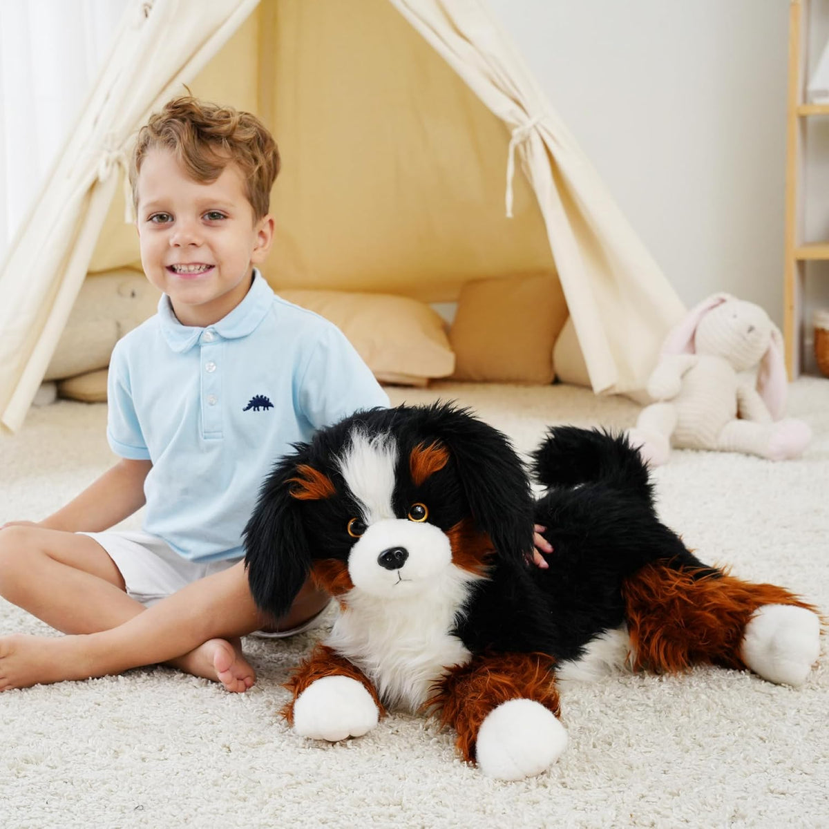 AmyToo Animal de peluche con peso, cachorro de peluche suave, perro...