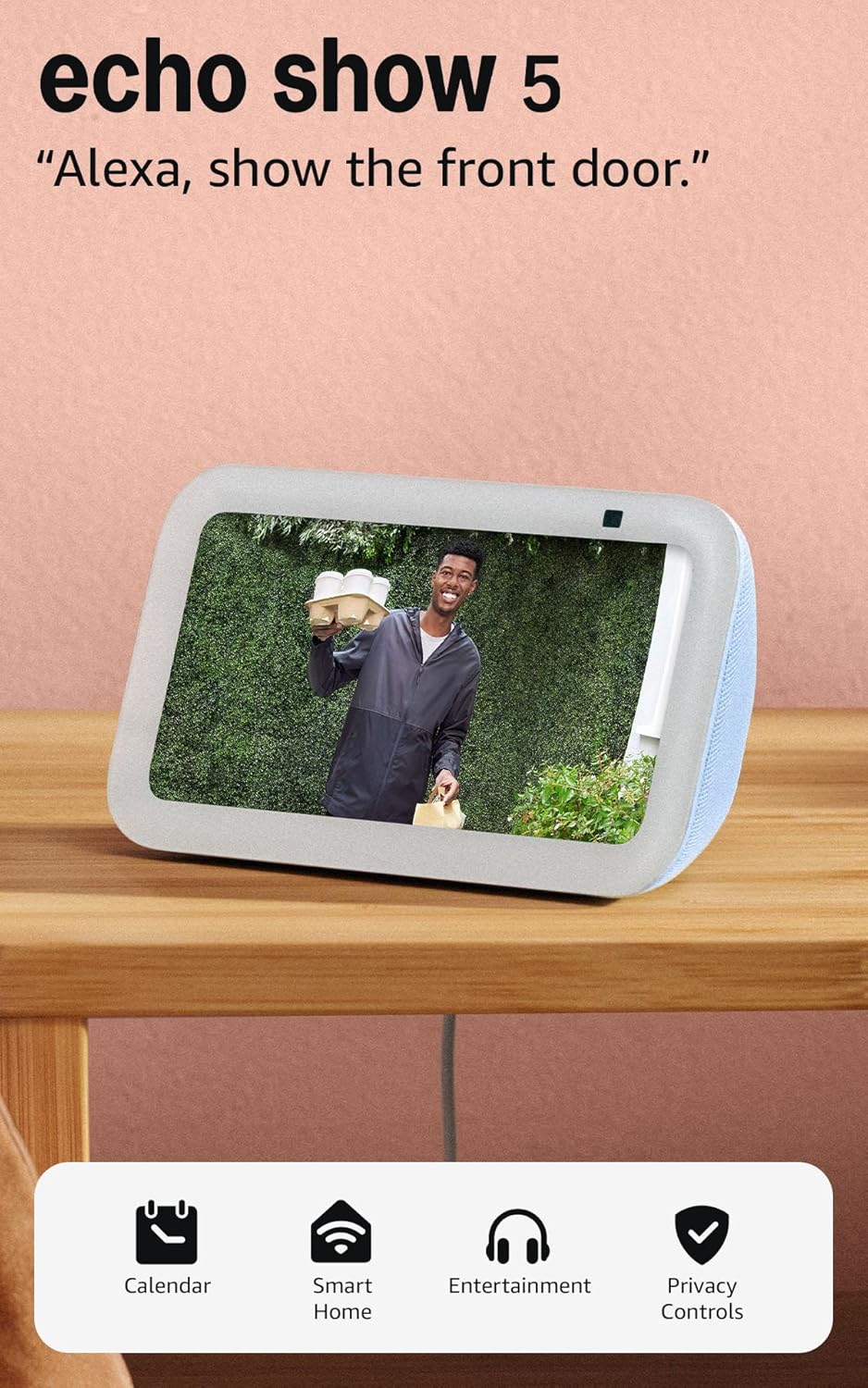 Amazon Echo Show 5 (modelo más nuevo), pantalla inteligente, diseña...