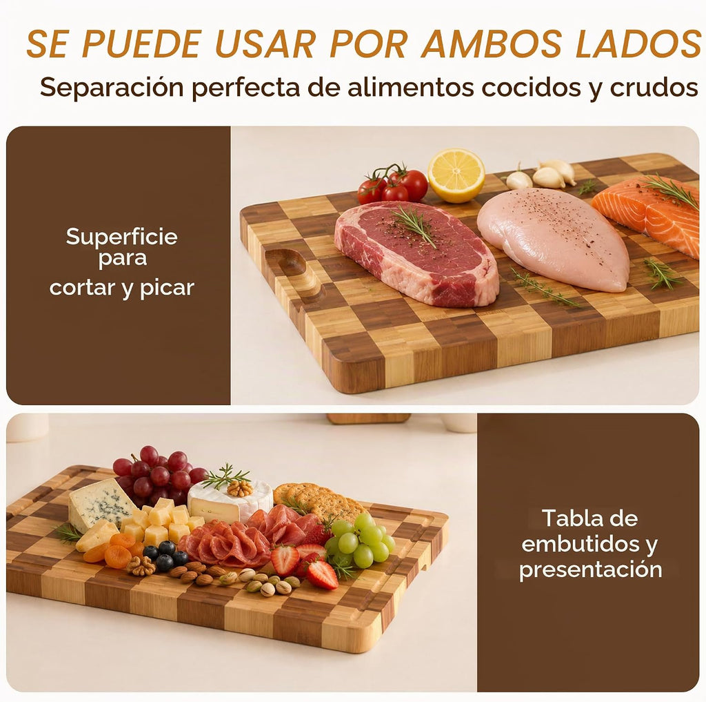 Tablas de cortar de bambú para cocina, tabla de cortar de madera de...