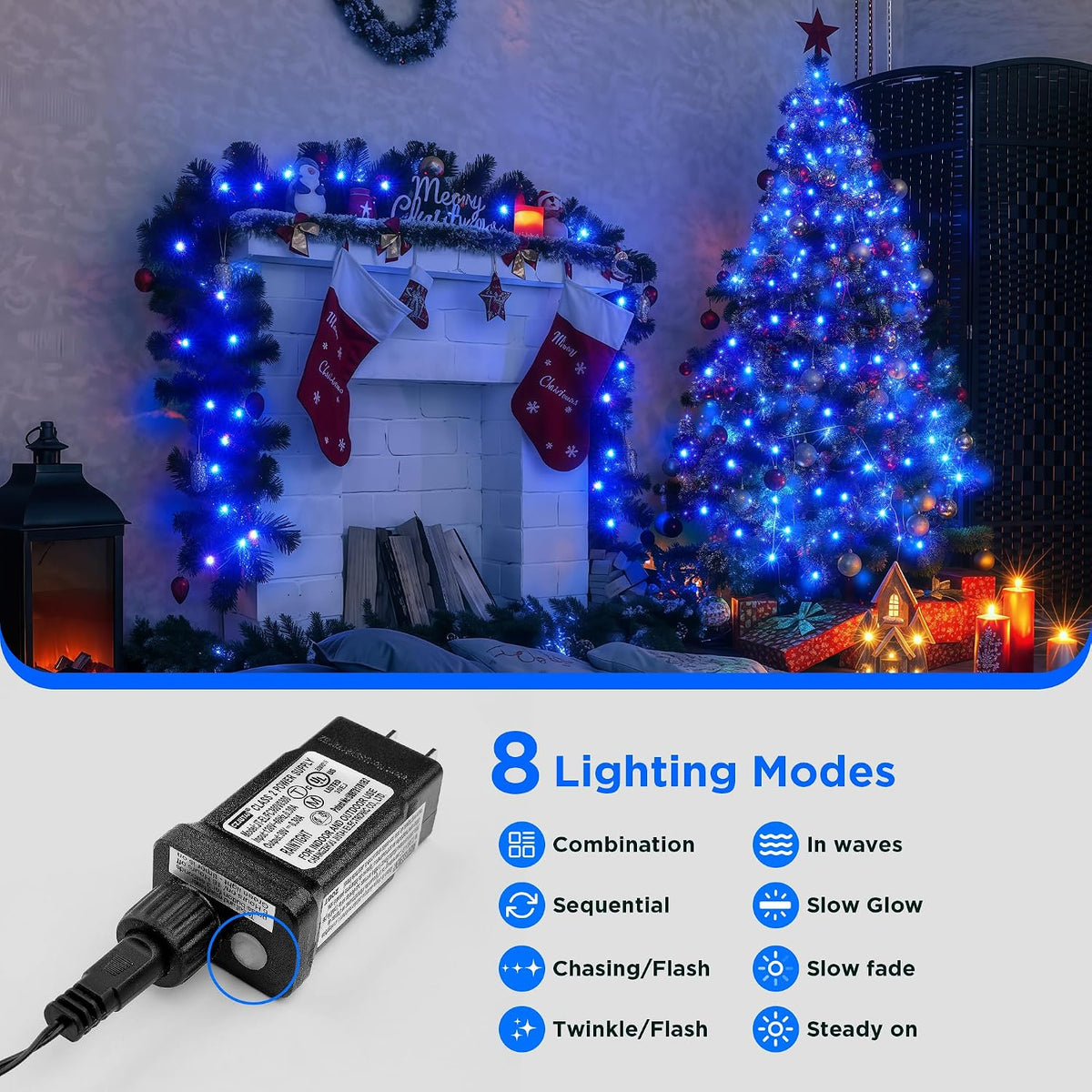 BlcTec Luces de Navidad con 500 luces LED de 174 pies con certifica...