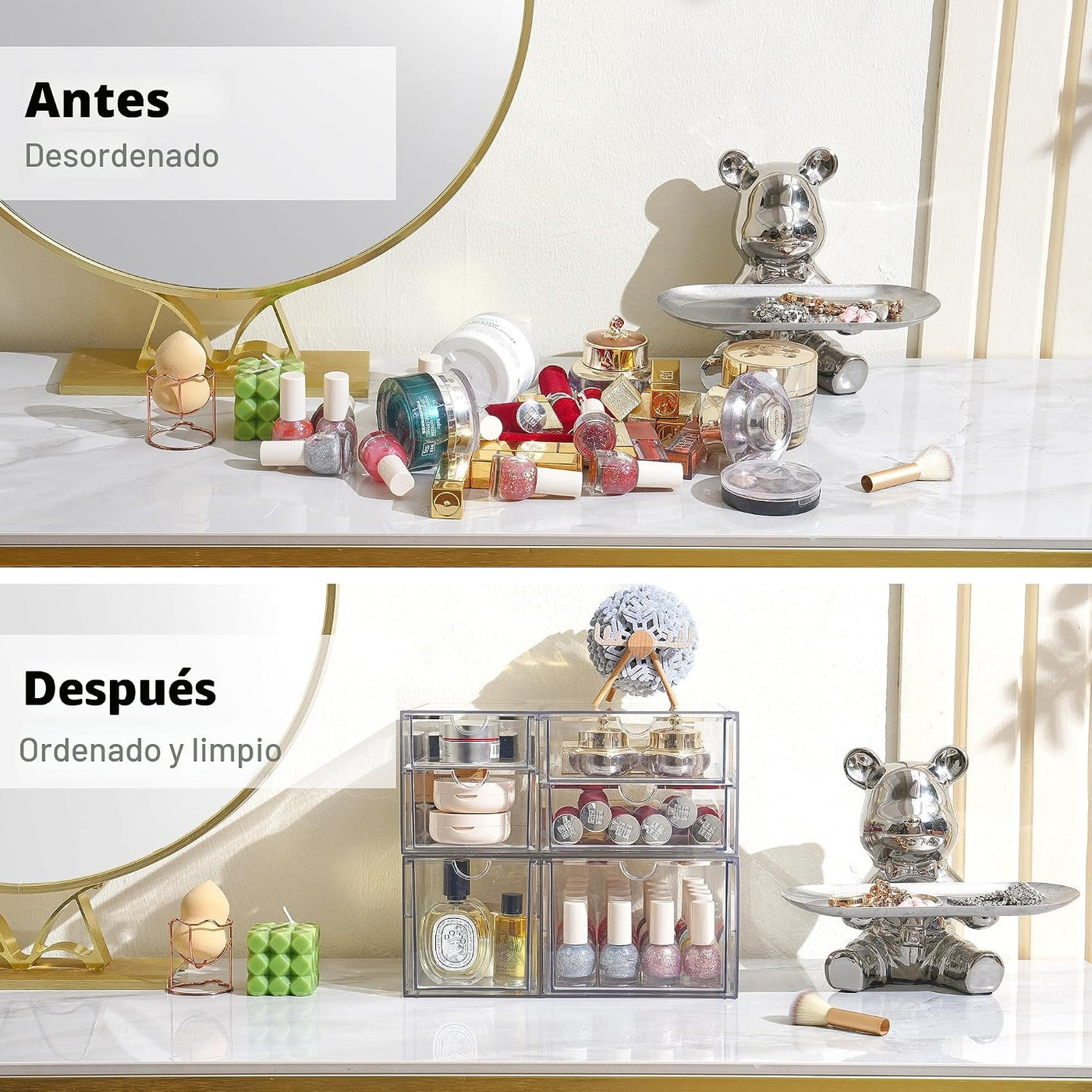 Prsildan Organizador de maquillaje acrílico, cajón de almacenamient...