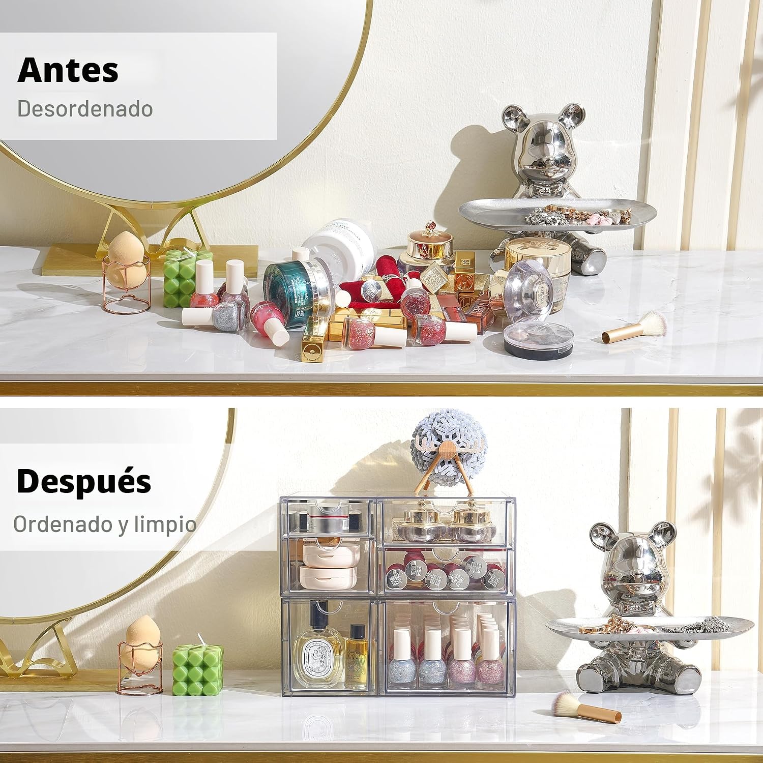 Prsildan Organizador de maquillaje acrílico, cajón de almacenamient...