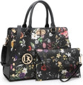 Dasein - Bolso de hombro tipo satchel, tamaño mediano, con asa superior, bolso de trabajo, con cartera a juego, set de 2 piezas