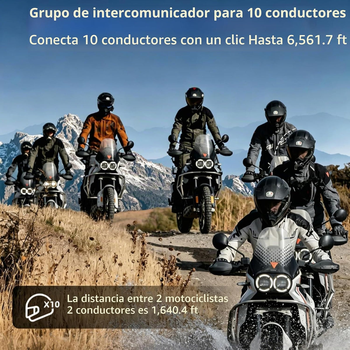 Fodsports FX8 PRO - Intercomunicador Bluetooth para motocicleta, si...