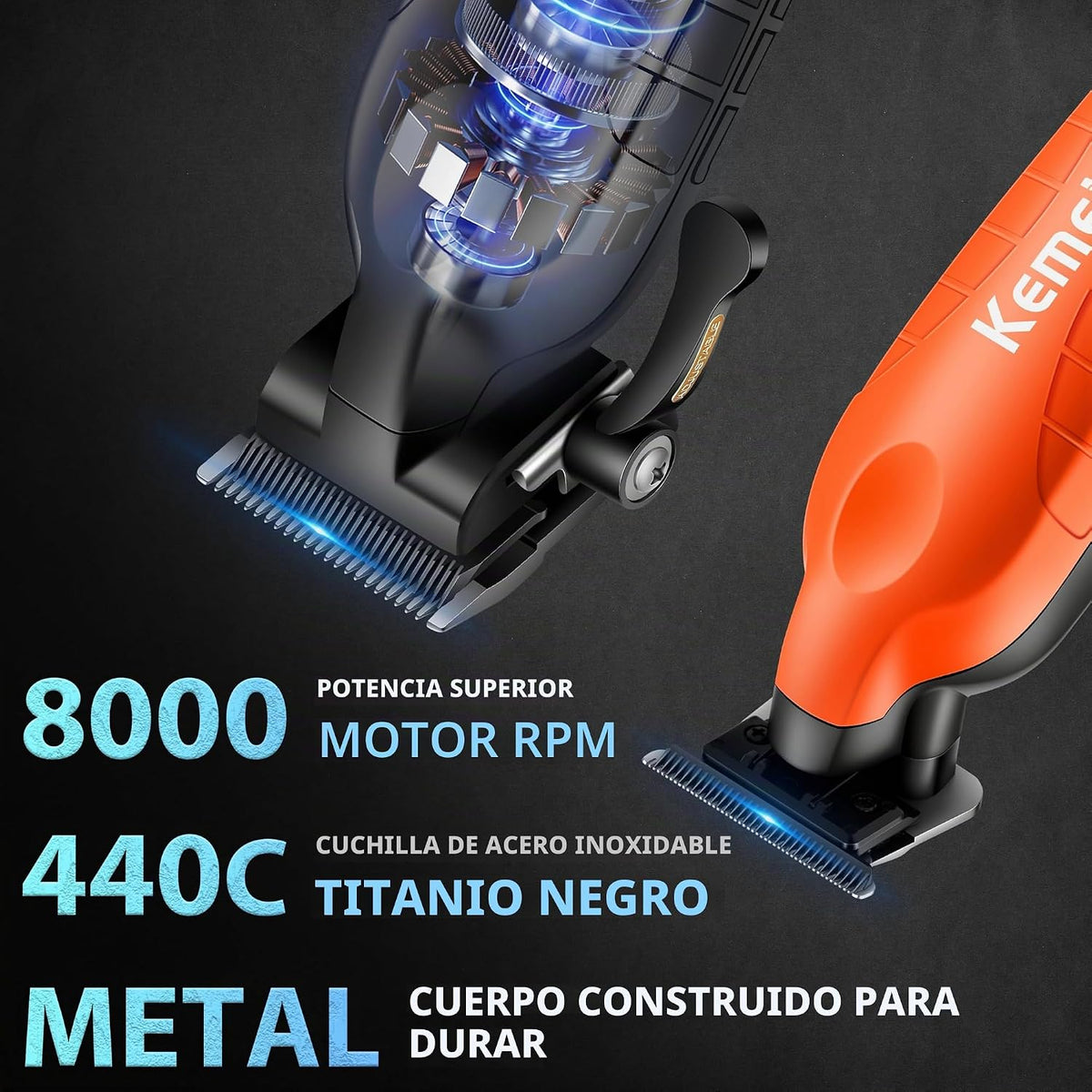 KEMEI Cortapelos para hombres profesionales, juego de cortapelos y...