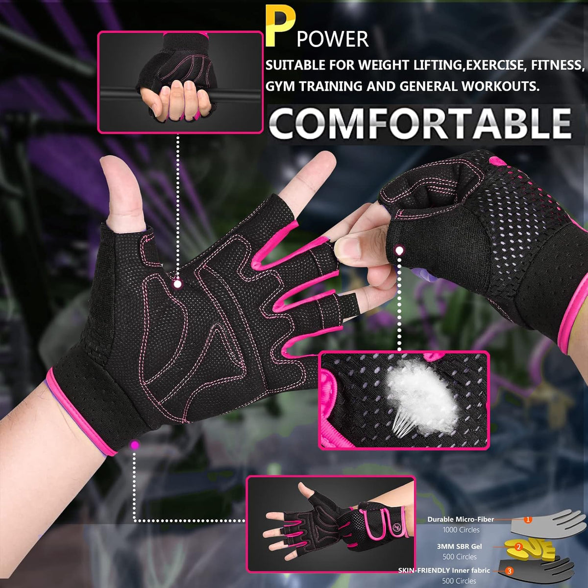 Guantes de entrenamiento MOREOK con acolchado para levantamiento de...