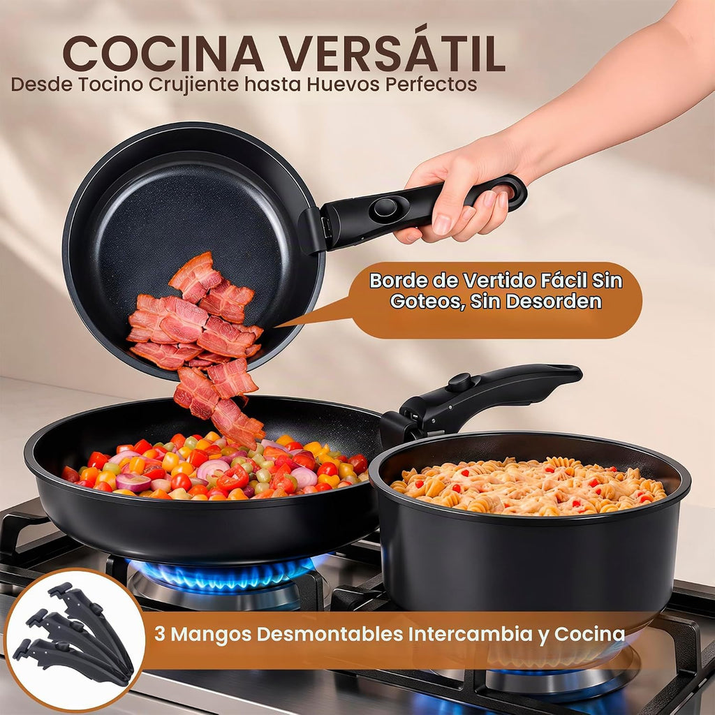 Juego de utensilios de cocina antiadherentes de cerámica de 20 piez...