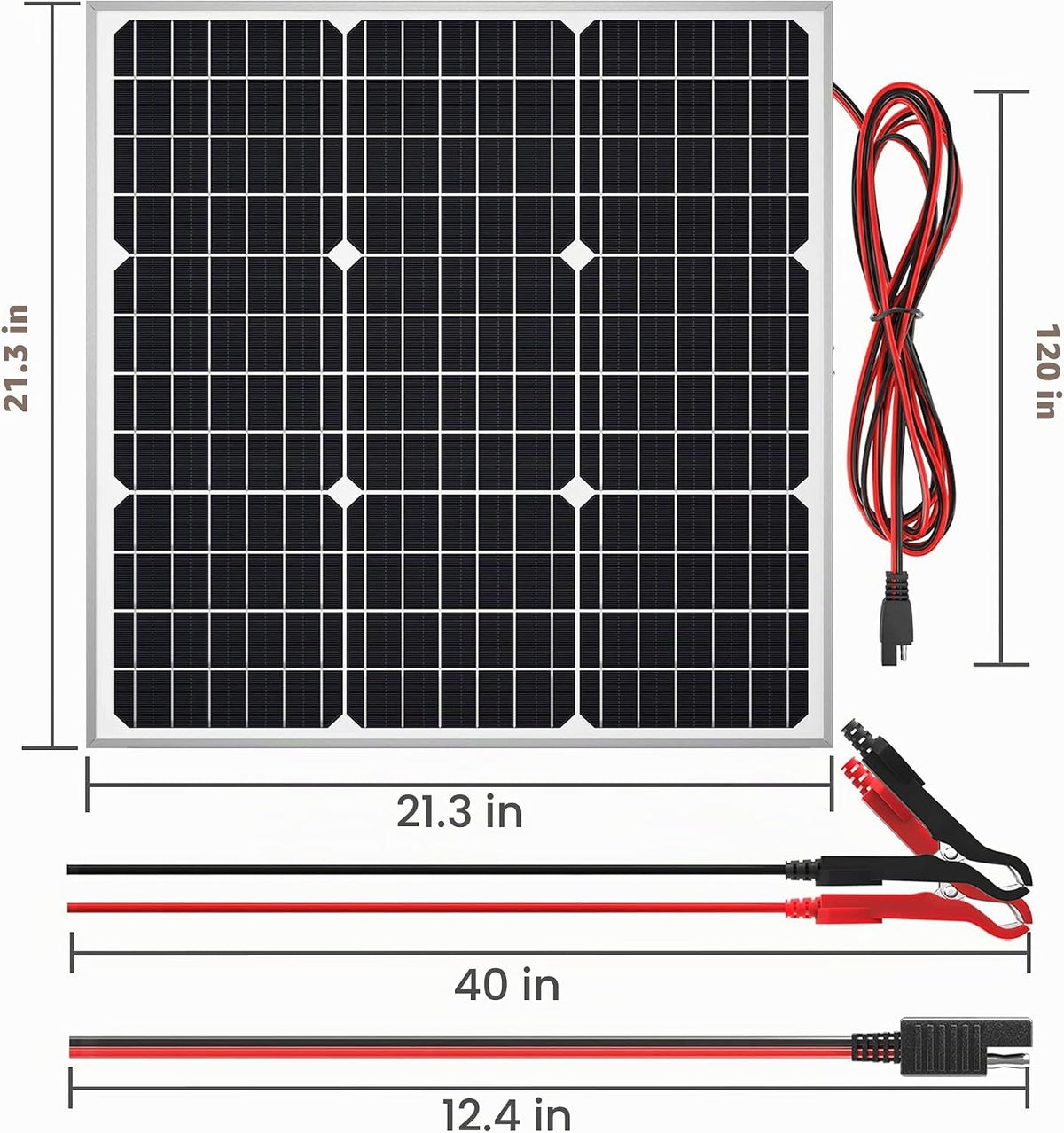 SOLPERK Kit de panel solar de 50 W 12 V, cargador de batería solar...