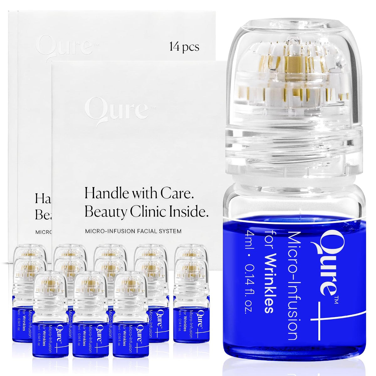 Qure Sistema de microinfusión para la cara, fórmula azul para todo...