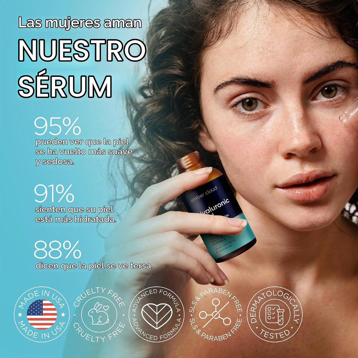 Ember Cloud Suero de ácido hialurónico para cara, cuello y labios d...