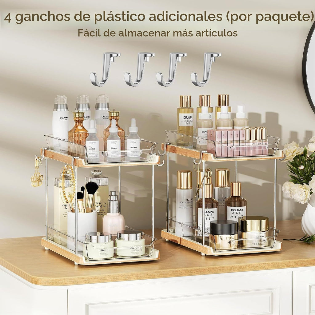 Delamu Organizadores de Baño de 2 Niveles Debajo del Fregadero y Al...