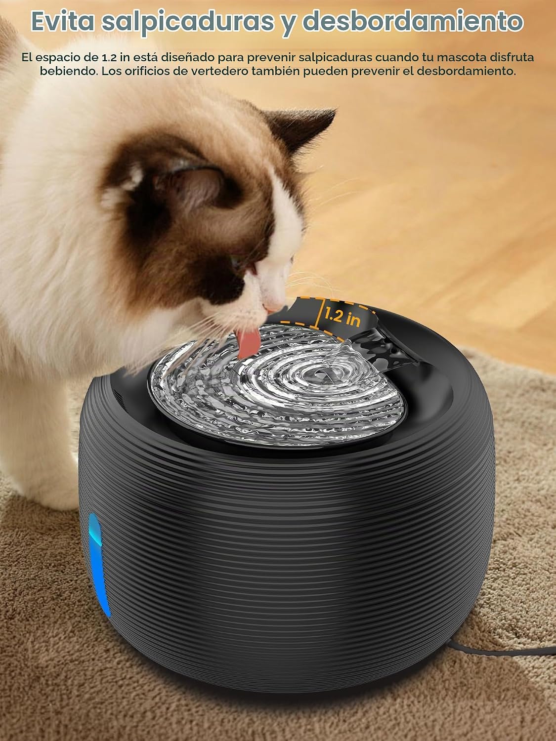 SIBAYS Fuente de agua para gatos, fuente de agua para mascotas de g...