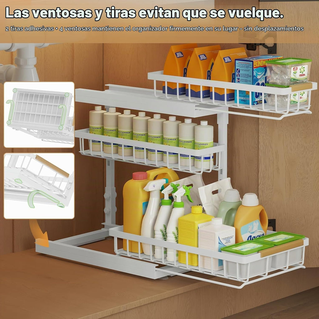 Aekenr Organizador y almacenamiento para debajo del fregadero para...
