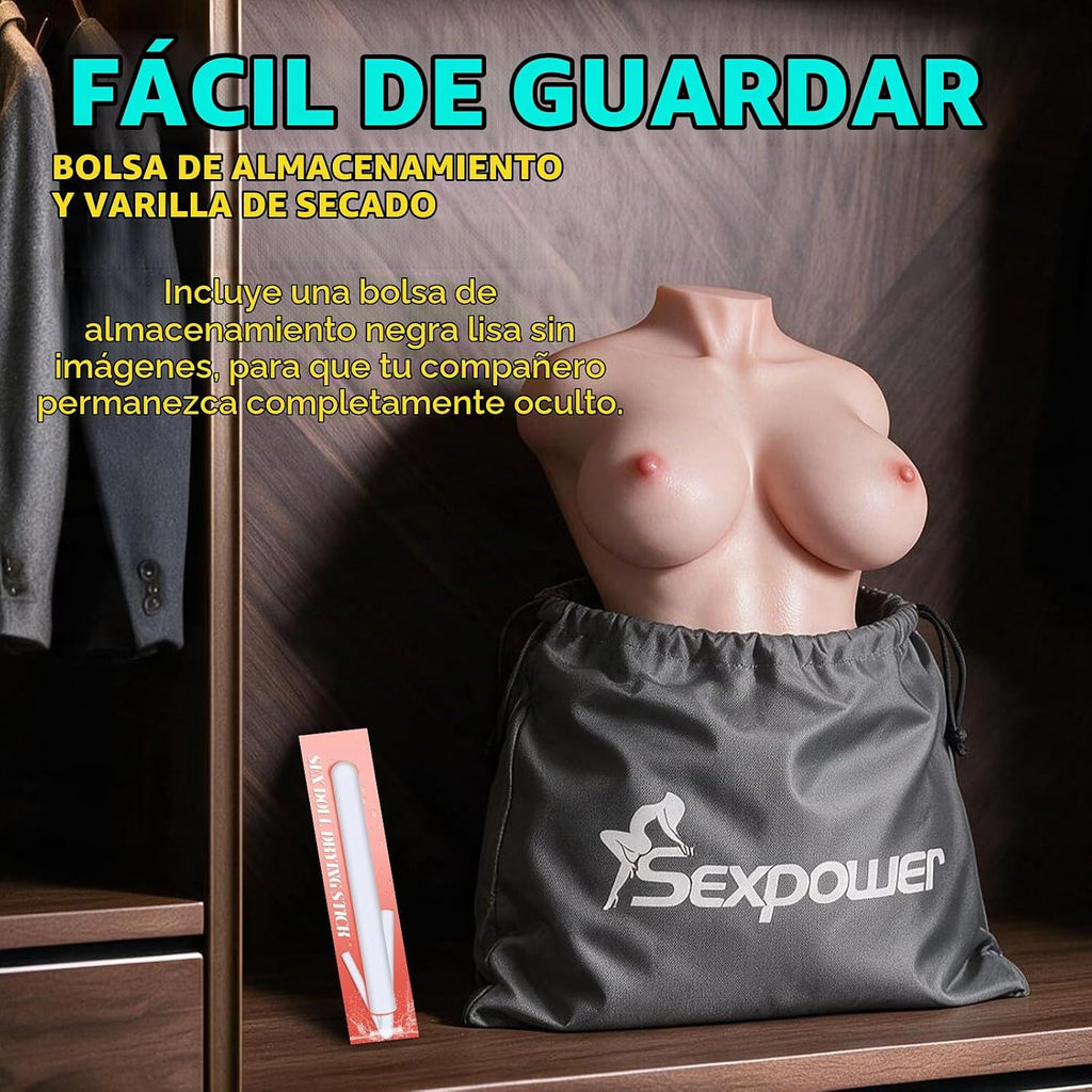 Sexpower Muñeca sexual realista de 24 libras, torso femenino realis...