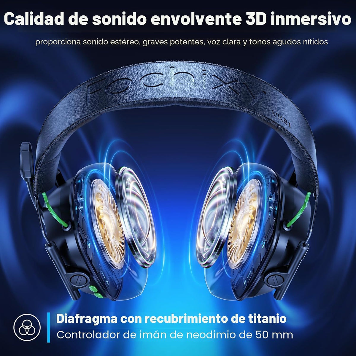 Auriculares inalámbricos para juegos para PS5, PS4, PC, interruptor...
