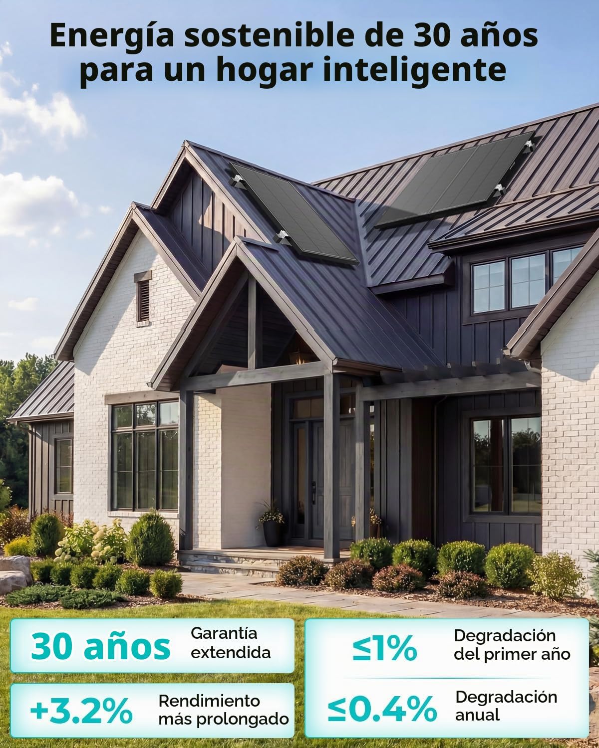 Panel solar de certificación TÜV de 600W, paquete de 6 paneles sola...