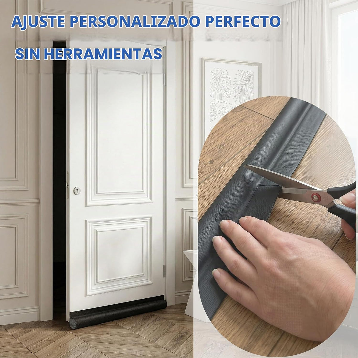 MAXTID Tope para puerta de 36 pulgadas, color negro, ajustable, blo...