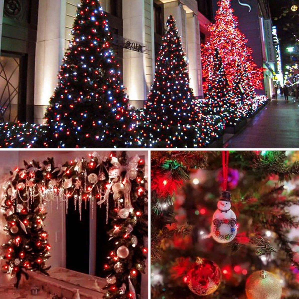Guirnalda de 200 luces LED conectables, luces de Navidad de 66 pies...